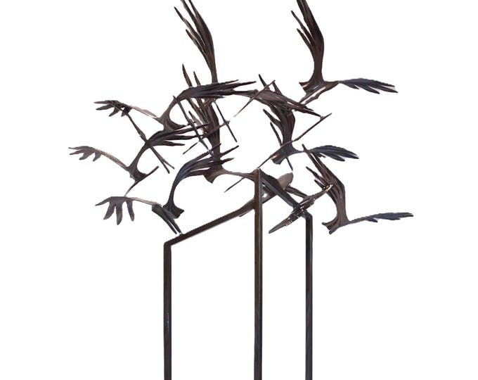 BIRDS III - original steel sculpture by Stevlin Yovchev