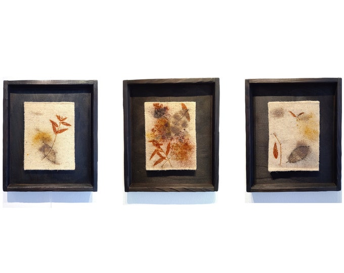 ELEMENTS XV-XVIII - original botanical eco print wall art by Irina Goleva