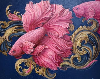 SERENITY OF PINK - original oil painting by Grigor Velev