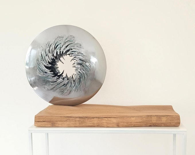 ROLLER - original steel and wood sculpture by Vania Dimitrova