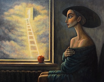 THRESHOLD OF CHOICE - original acrylic painting by Nikola Gulev