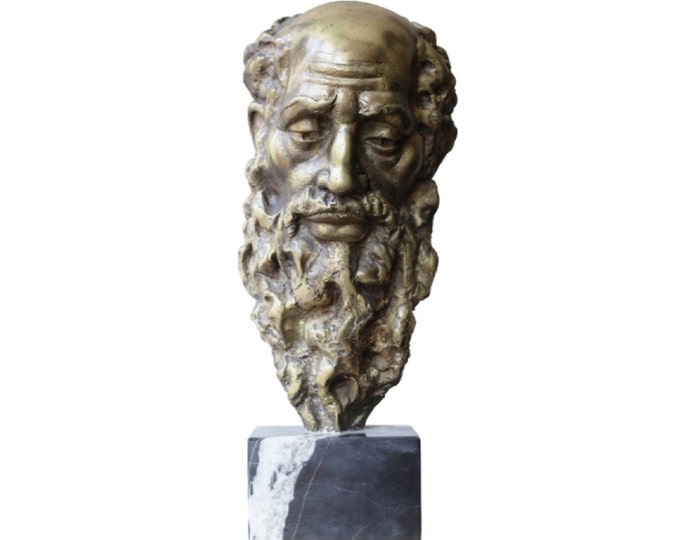 OLD MAN PORTRAIT - bronze sculpture by Tsvetan Nikolov
