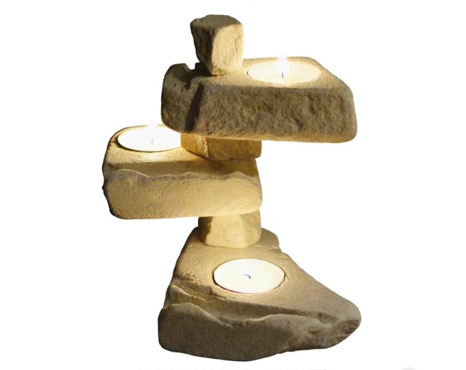 STONE CANDLE HOLDER - original sculptural art design pieces by Ognyan Chitakov