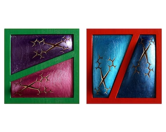 CROSS TENSION DIPTYCH - original wood wall sculptures by Nikolay Martinov