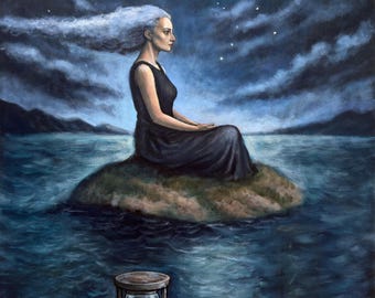 ISLAND OUT Of TIME - original acrylic painting by Nikola Gulev