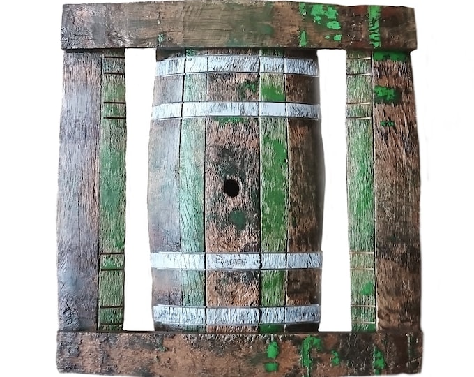 THE WINE BARREL - original wood wall sculpture by Sava Draganov
