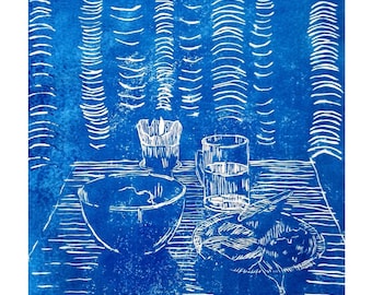 AFTER - limited edition linocut print by Zlatina Krusteva