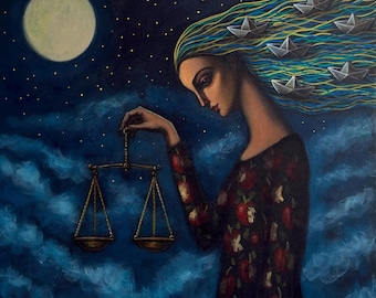 How Much Does A Dream Weigh - original acrylic painting by Nikola Gulev