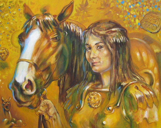 THRACIAN PRINCESS - original oil painting by Hristo Hristov