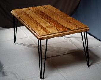 Wooden Table with Metal Legs - wood art design furniture by Sava Draganov