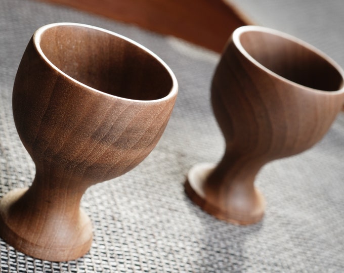 WALNUT COUPLE - wooden shot glasses by Sava Draganov