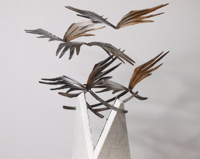 BIRDS - original steel sculpture by Stevlin Yovchev