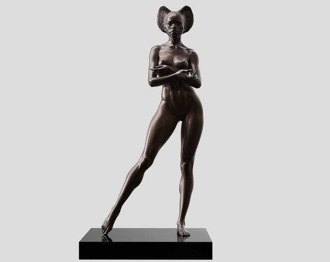 AFRICAN QUEEN - bronze sculpture by Tsvetan Nikolov