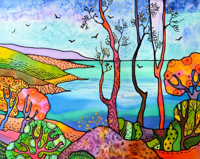 GULF Of DREAMS II - original silk painting by Silvia Pavlova