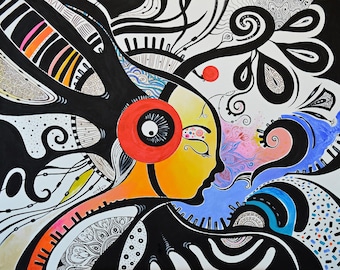 WHIFF - original mixed media painting by Silvia Pavlova