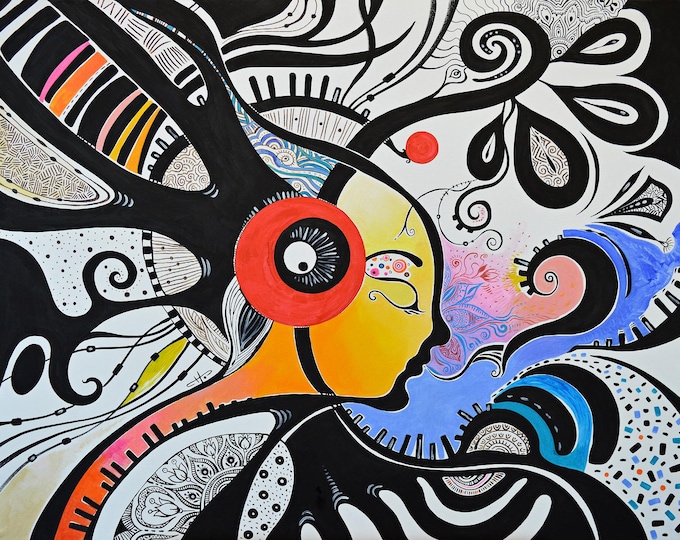 WHIFF - original mixed media painting by Silvia Pavlova