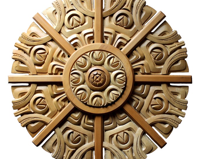 SUN - original wood wall sculpture by Nikolay Martinov