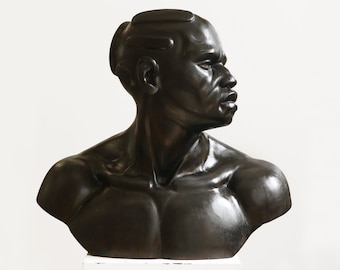 PORTRAIT Of An AFRICAN MAN - original wood sculpture by Tsvetan Nikolov