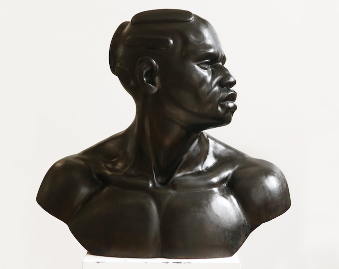PORTRAIT Of An AFRICAN MAN - original wood sculpture by Tsvetan Nikolov