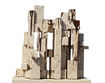 DARK CHOCOLATE WAFFLES - original stone sculpture by Ognyan Chitakov