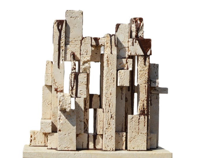 DARK CHOCOLATE WAFFLES - original stone sculpture by Ognyan Chitakov