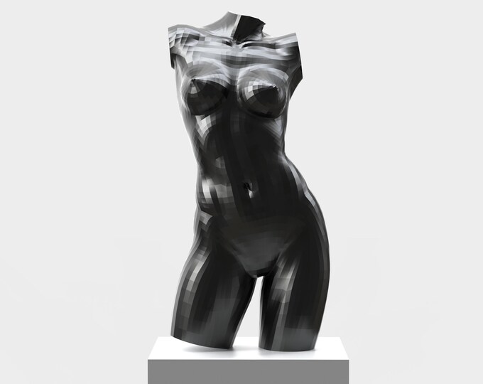 FEMALE TORSO - paper craft sculpture by Tsvetan Nikolov