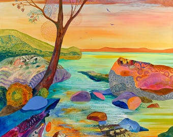 SUNSET MEMORY - original oil painting by Silvia Pavlova