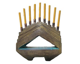 HANUKKAH - original wood and brass sculpture by George Troyanov