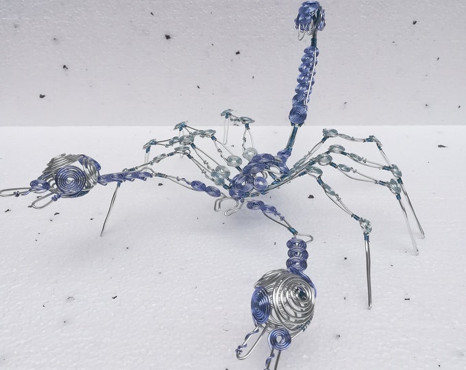 BLUE SCORPION - original wire sculpture by Ognyan Hristov