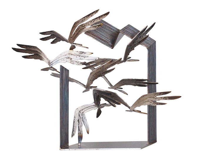 BIRDS II - original steel sculpture by Stevlin Yovchev