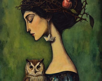 BETWEEN WISDOM & DECEPTION - original acrylic painting by Nikola Gulev