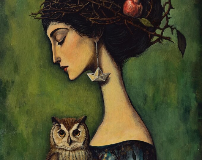 BETWEEN WISDOM & DECEPTION - original acrylic painting by Nikola Gulev