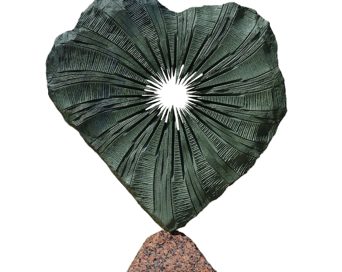 ENLIGHTENED HEART II - original stone sculpture by Ognyan Chitakov