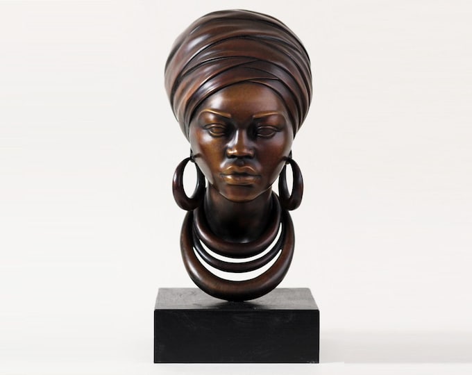 PORTRAIT OF A WOMAN - bronze sculpture by Tsvetan Nikolov