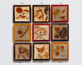 ELEMENTS - Botanical Eco Prints on Felt, Wood Framed Wall Art by Irina Goleva