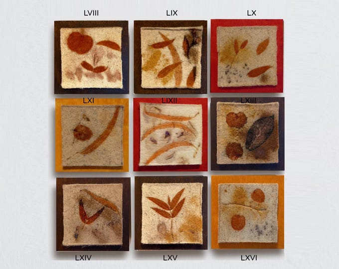 ELEMENTS - Botanical Eco Prints on Felt, Wood Framed Wall Art by Irina Goleva