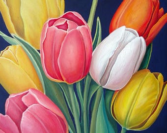 TULIP SYMPHONY II - original oil painting by Grigor Velev