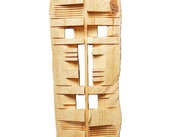 MASK OF SECRETS - original wood wall sculpture by Sava Draganov