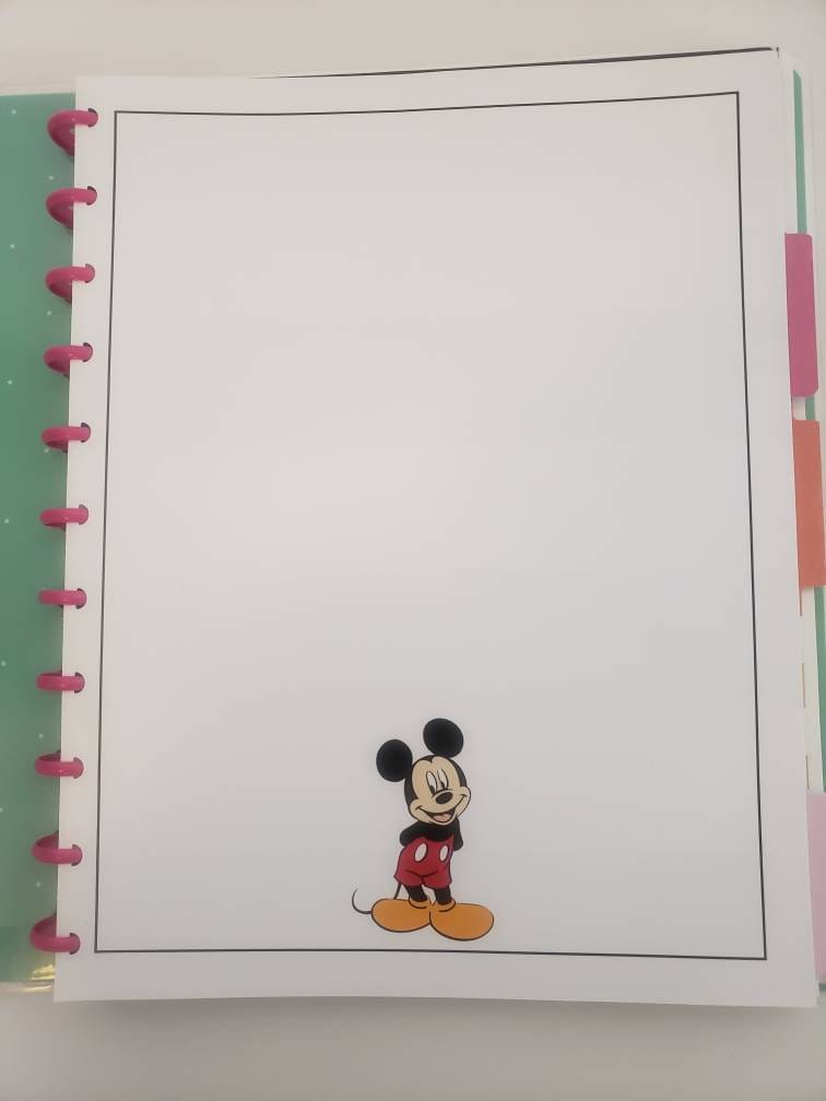 Mickey Mouse Planner or Everyday Printable Writing Paper Etsy