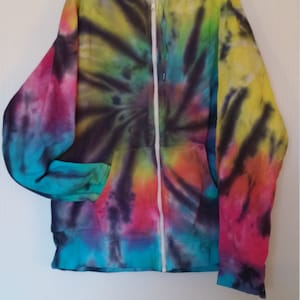 Tie Dyed Zip up Hoodie- Large