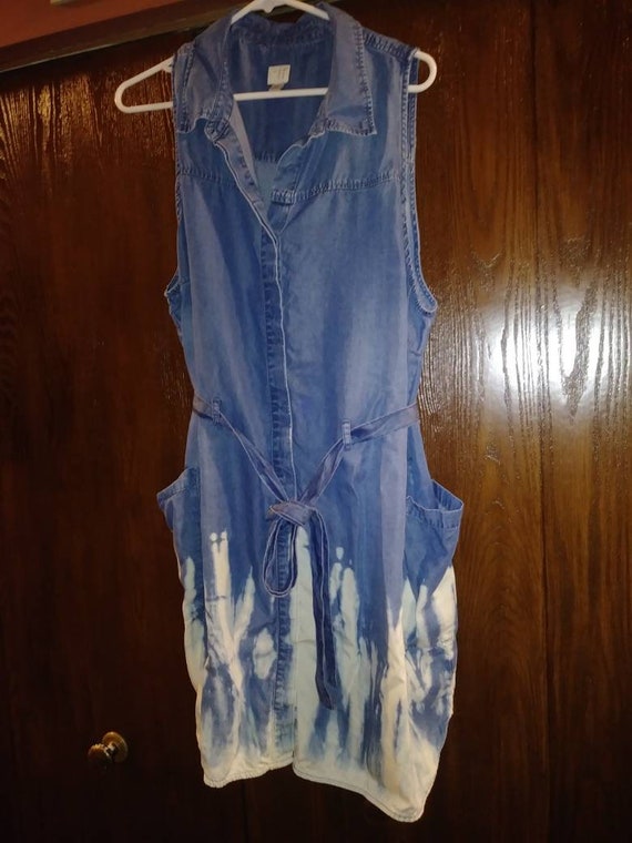 tie dye denim dress