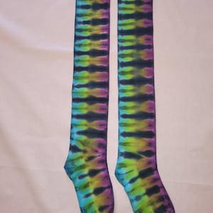 Tie Dyed Thigh High Socks