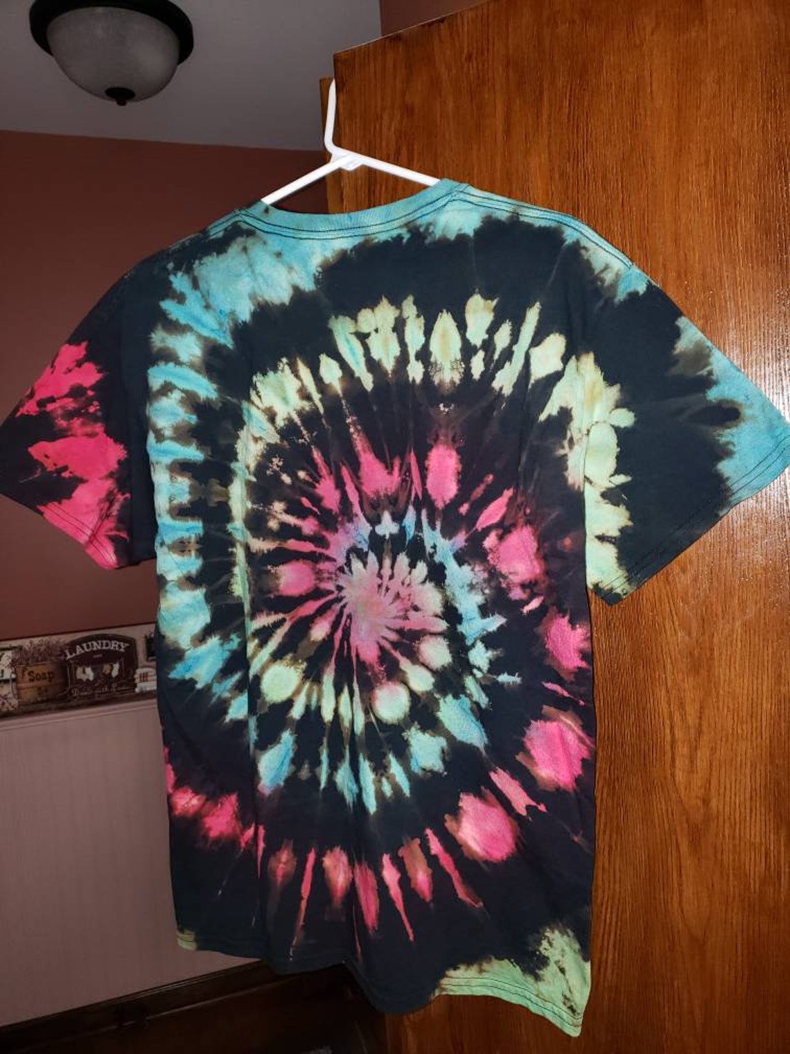 reverse tie dye black shirt