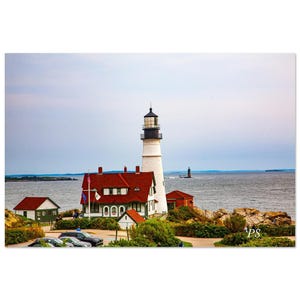 Portland Head Light and Ram Island Ledge Lighthouse Maine Aluminum Print