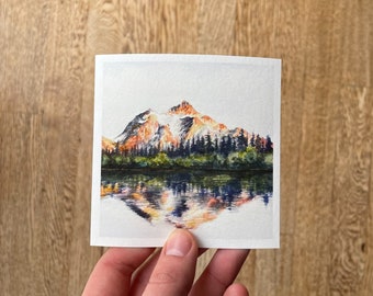 4”x4” North Cascades National Park Giclee Mini Landscape Watercolor Art Print