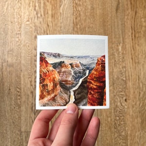 4”x4” Grand Canyon National Park Giclee Mini Landscape Watercolor Art Print Arizona