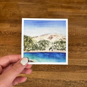 4”x4” Lassen Volcanic National Park, California Giclee Mini Landscape Watercolor Art Print