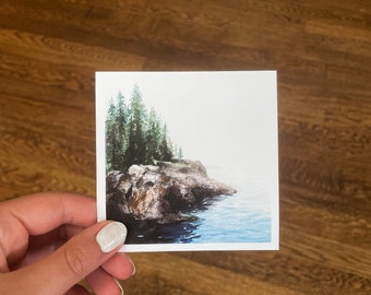 4”x4” Isle Royale National Park Giclee Mini Landscape Watercolor Art Print