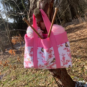 Cherry Blossom Project Bag Diaper Bag Garden Bag