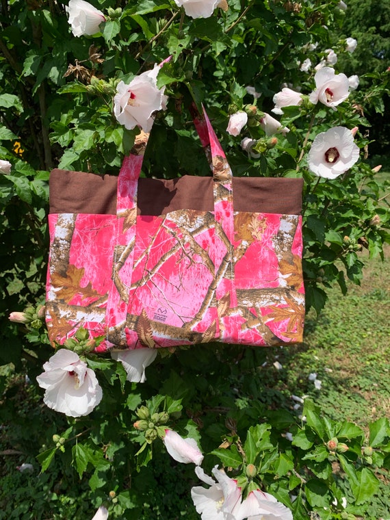 Pink camo cheap tote bag